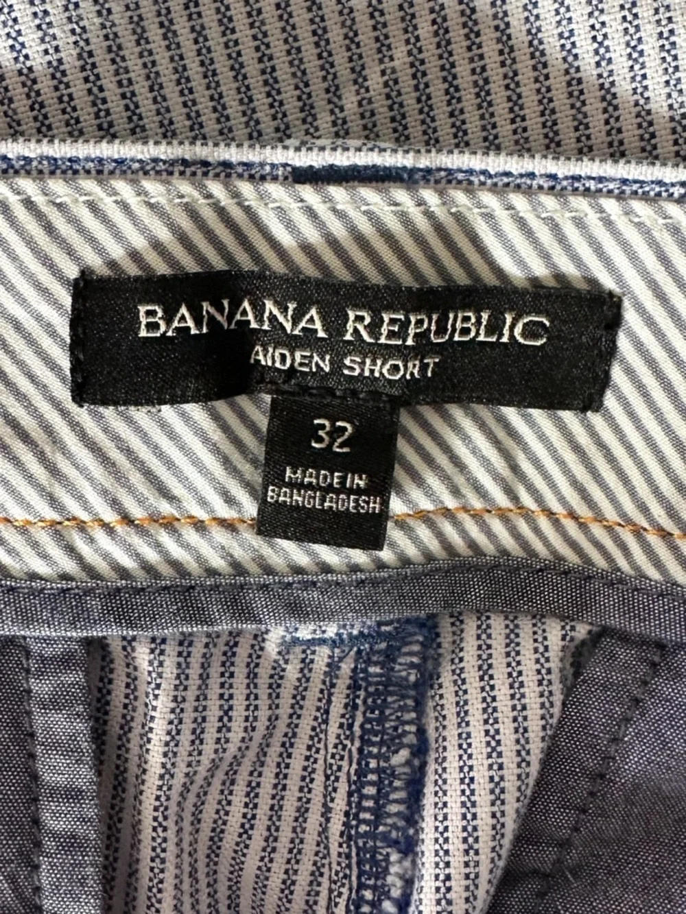 Banana Republic Aiden Shorts Blue White Stripe Tailored Summer Shorts Size 32